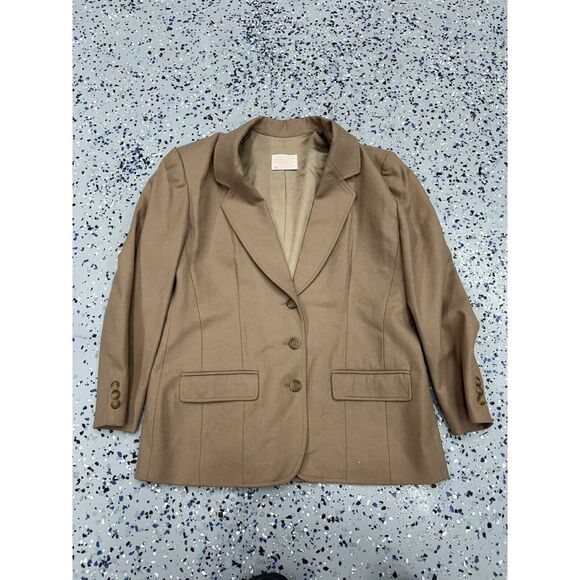 Pendleton Jackets & Blazers - VTG Pendleton Women's 10 Blazer Jacket 100% Virgin Wool Tan Brown Made In USA